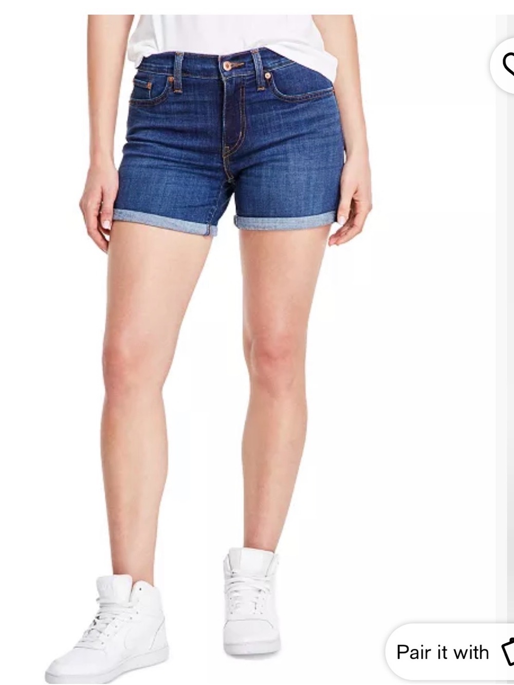 2 for $20 sale: Levi Strauss rolled hem dark wash jeans shorts - 31